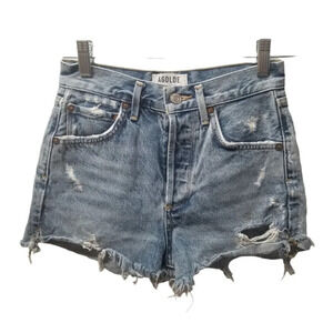𝅺agolde High  Rise Button Fly Distressed Jean Shorts 23